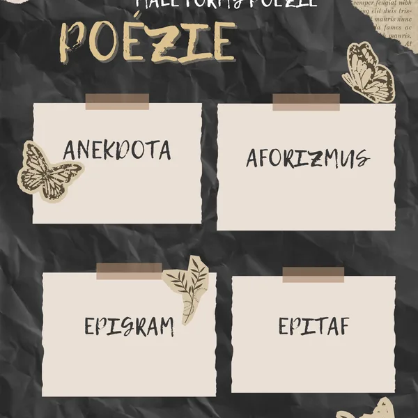 Anekdota, aforizmus, epigram, epitaf - štipcovačka