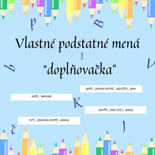Vlastné podstatné mená - kartičky