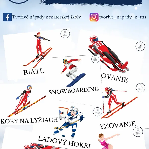 Zimné športy - Komunikačné karty- brožúra