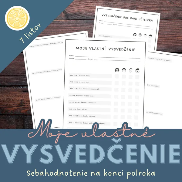 Moje vlastné vysvedčenie - sebahodnotenie na konci polroka