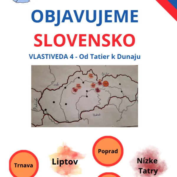 Vlastiveda - Od Tatier k Dunaju - materiál na nástenku - slepá mapa
