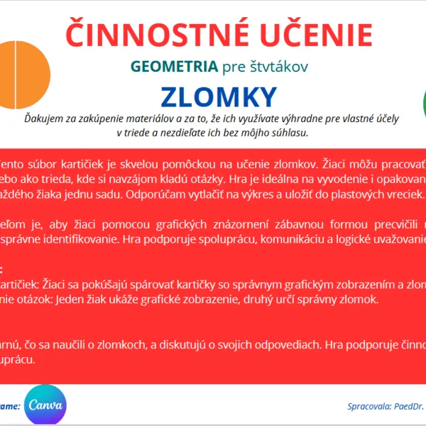 Zlomky - činnostné učenie