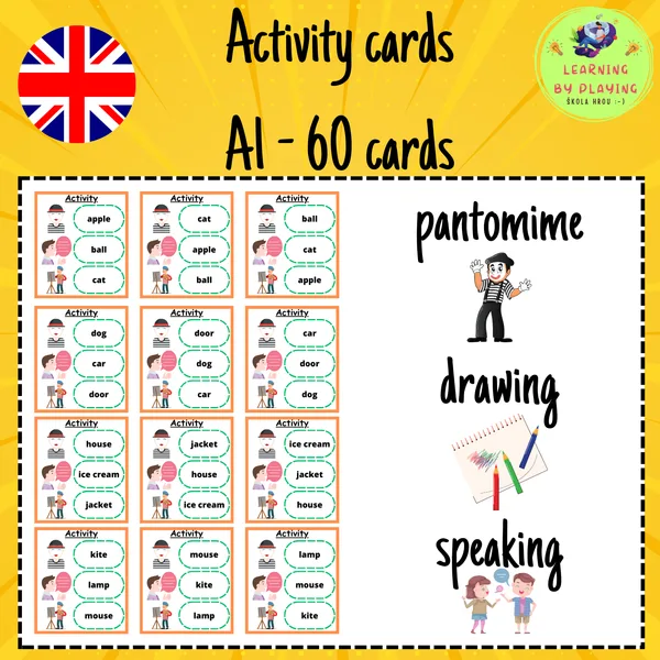 ACTIVITY - A1 WORDS (60 CARDS)