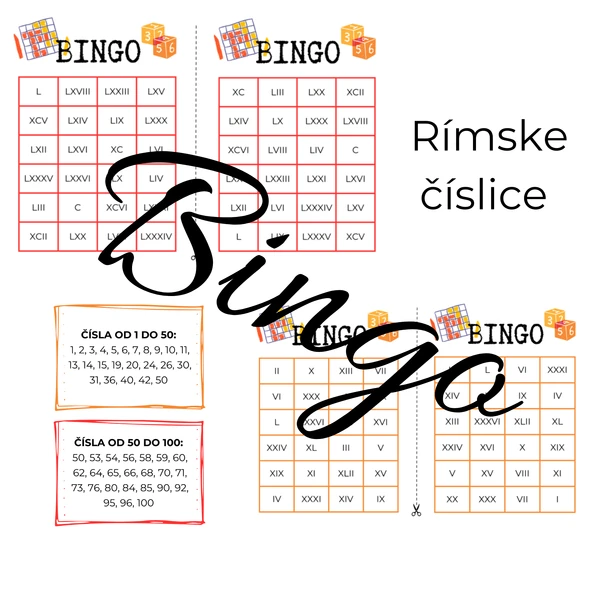BINGO Rímske číslice 
