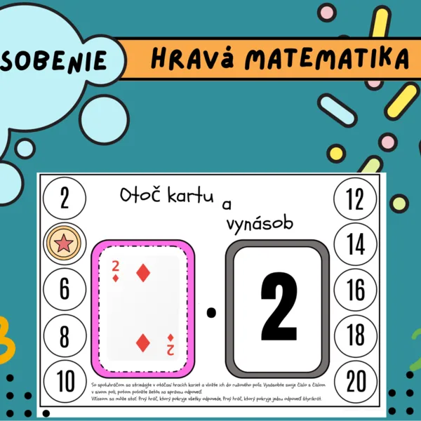 Otoč kartu a vynásob – Zábavná hra na precvičenie násobilky! 
