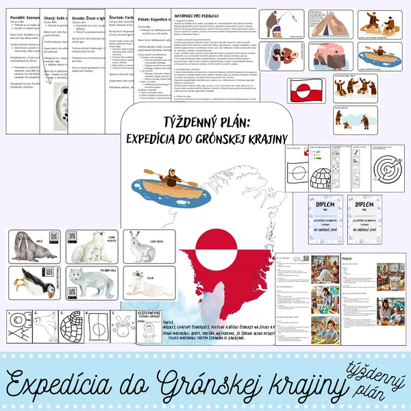 Eskymáci a Grónsko - Expedícia do Grónskej zeme - Týždenný plán