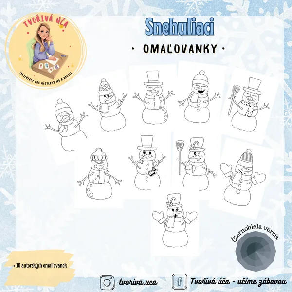 Snehuliaci omaľovanky 