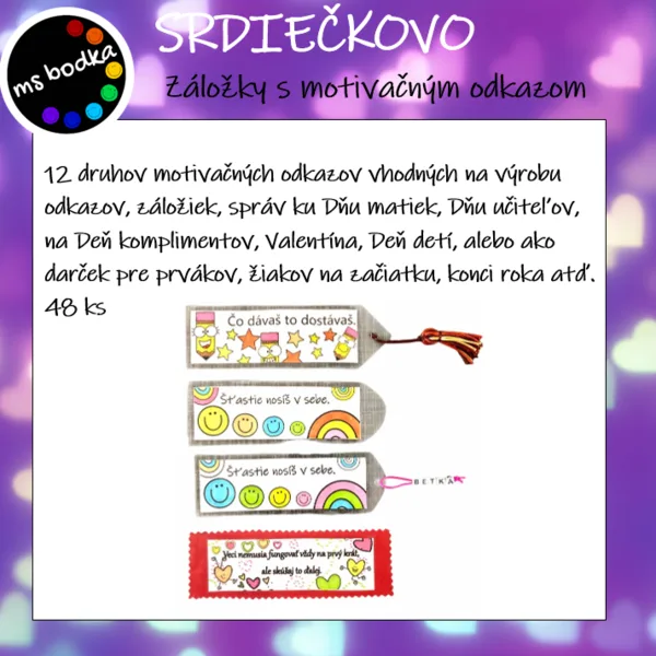SRDIEČKOVO záložky s odkazom