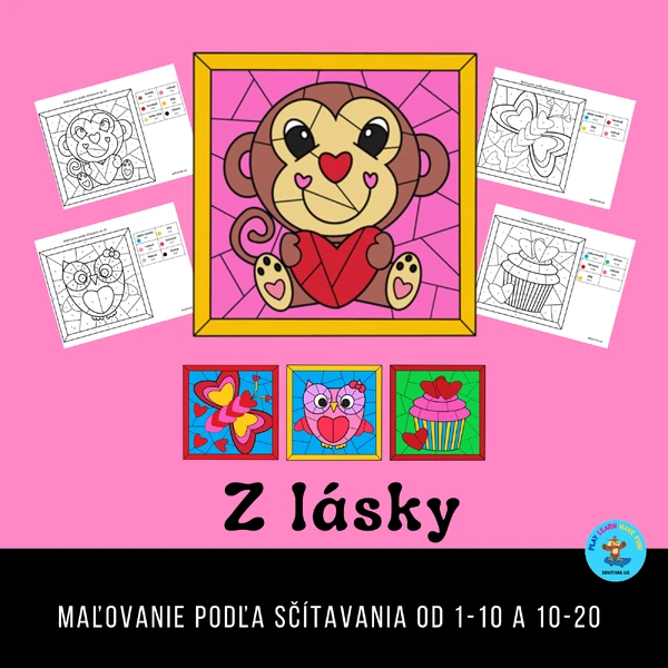 Maľovanie podľa sčítavania od 1-10 a 10-20 - Z Lásky