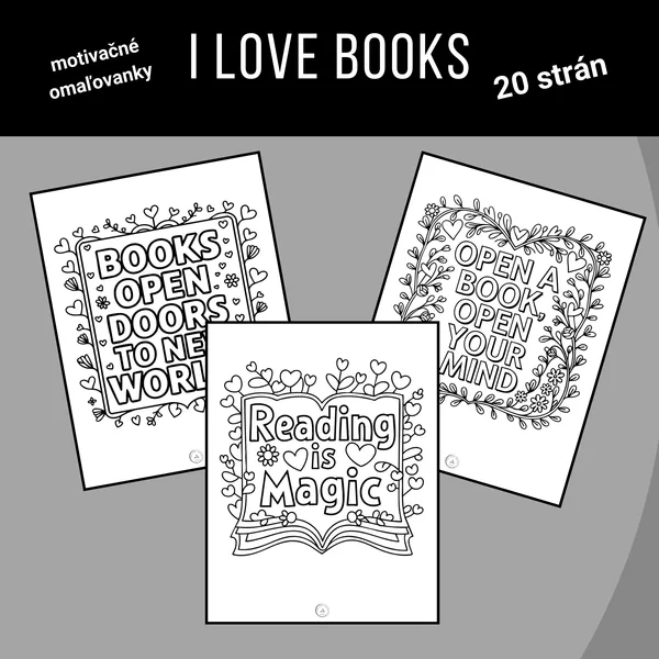 I Love Books - motivačné omaľovanky