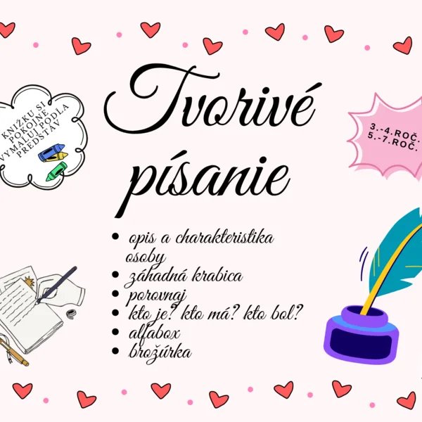 Opis a charakteristika osoby- brožúrka/ tvorivé písanie