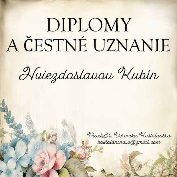 DIPLOMY A ČESTNÉ UZNANIE- Hviezdoslavov Kubín