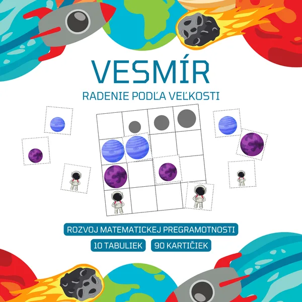VESMÍR - radenie podľa veľkosti