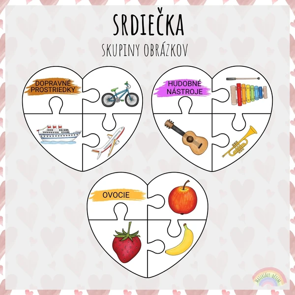 Srdiečka, skupiny obrázkov