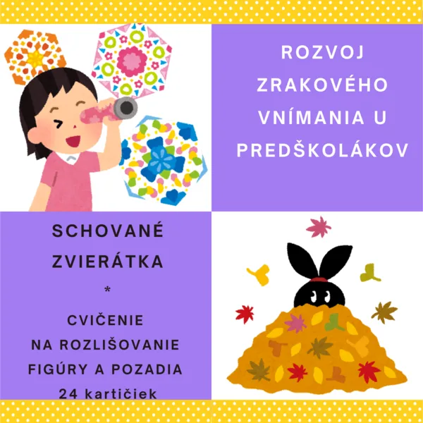 SCHOVANÉ ZVIERATKÁ – cvičenie na rozlišovanie figúry a pozadia