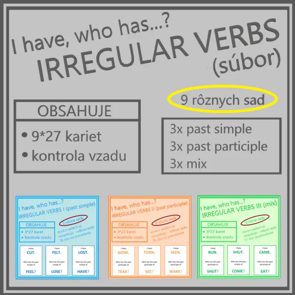 I have, who has…? IRREGULAR VERBS (subor - 9 sad)