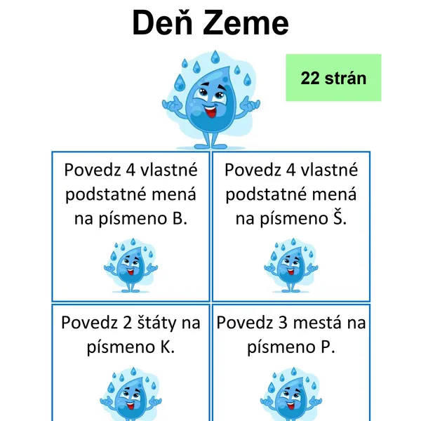 Slovné druhy Deň Zeme, voda