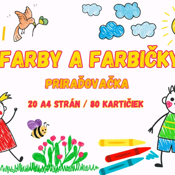 Farby a farbičky - priraďovacie kartičky