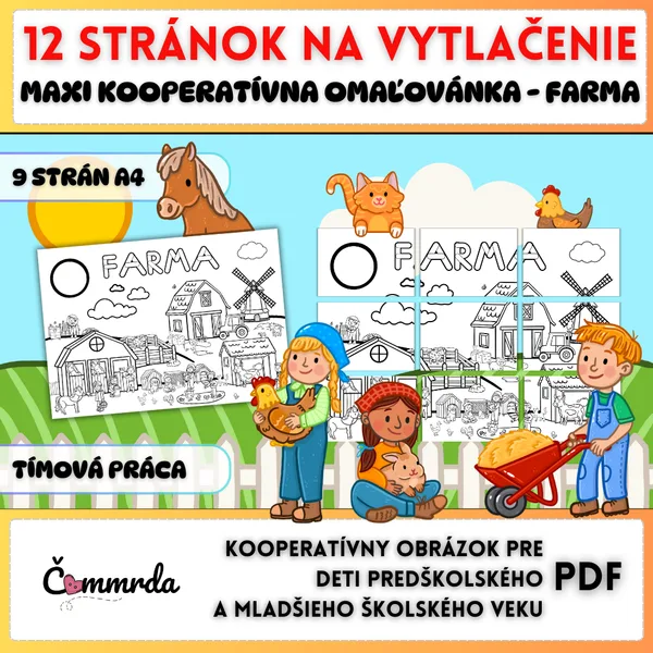 MAXI kooperatívna omaľovánka - FARMA