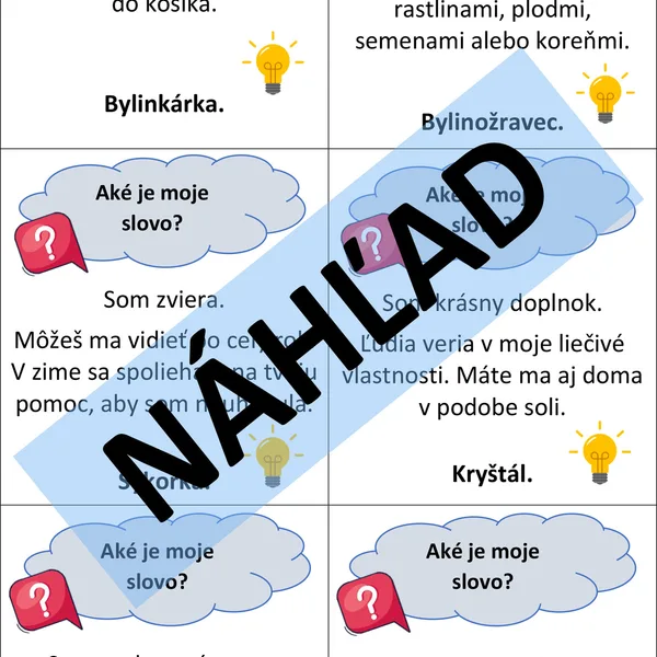 hádanky vybrané slová 36ks