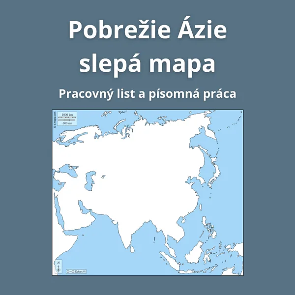 Pobrežie Ázie - slepá mapa