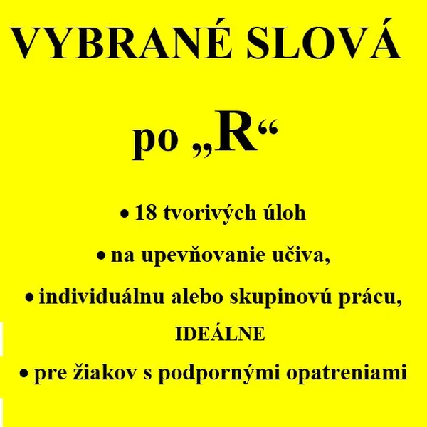 Vybrané slová po R - 4 PL