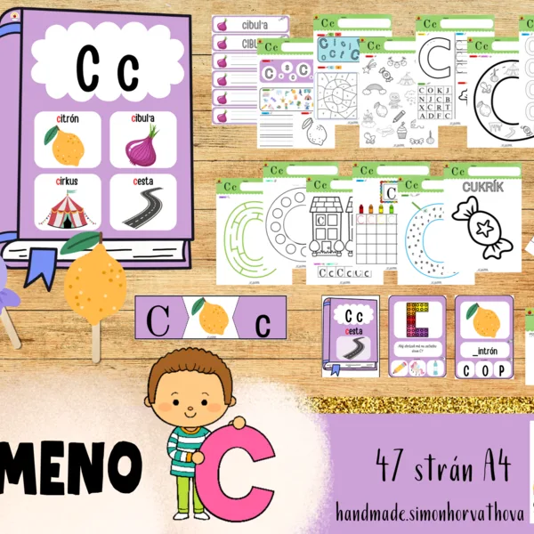 Písmeno C, Aktivity s písmenami, pracovné listy, Abeceda