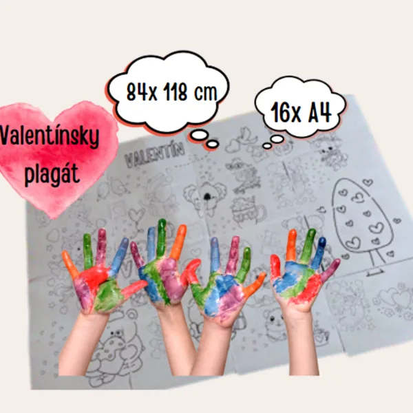 Valentín kooperatívne - omaľovánky