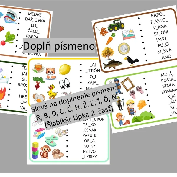Doplň písmeno - Nájdi slovo