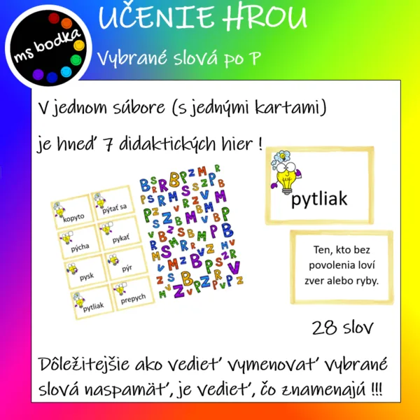 VYBRANÉ SLOVÁ po P - didaktické aktivity