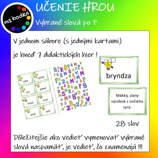 VYBRANÉ SLOVÁ po R - didaktické aktivity