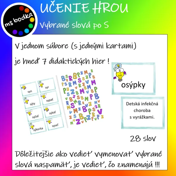 VYBRANÉ SLOVÁ po S - didaktické aktivity
