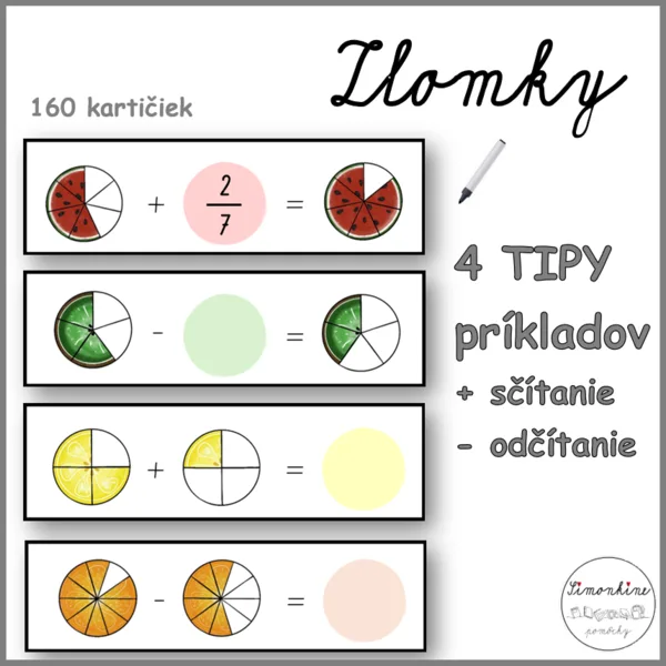 Zlomky - sčítanie, odčítanie