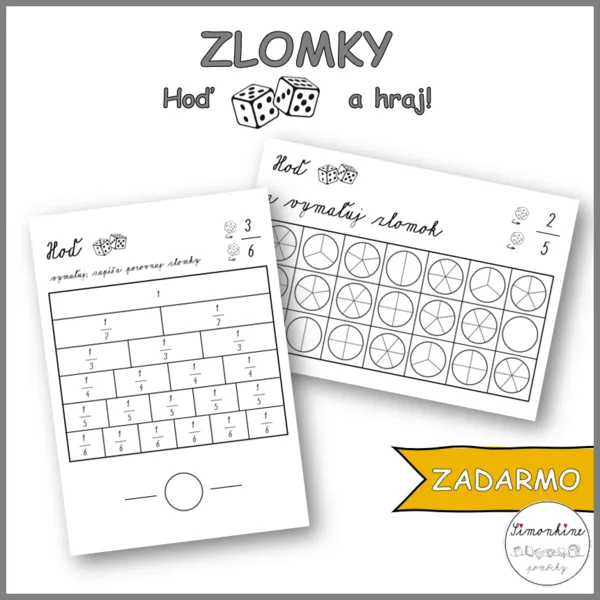 Zlomky - hoď kockami
