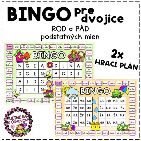 Hra BINGO - rod a pád podstatných mien