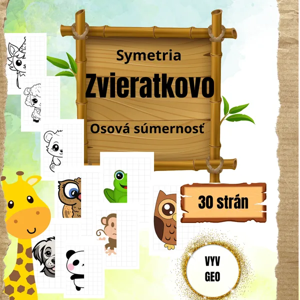 ZVIERATKOVO - symetria, osová súmernosť, omaľovánky