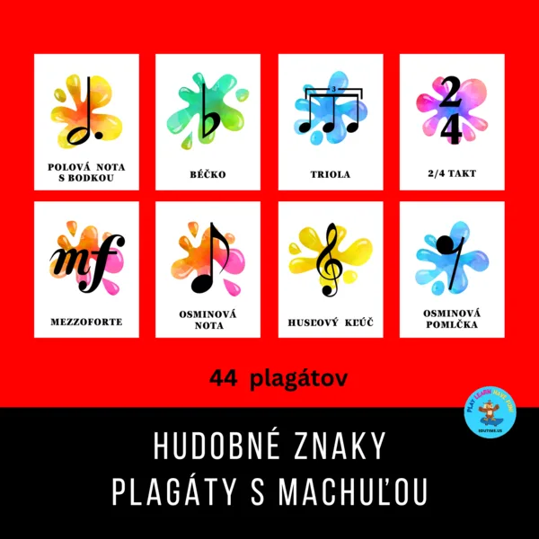Hudobné znaky - plagáty s machuľou