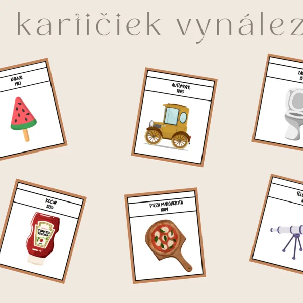32 kartičiek časová os vynálezov