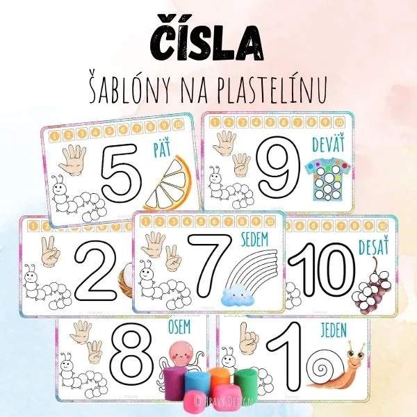 Čísla - šablóny na plastelínu 