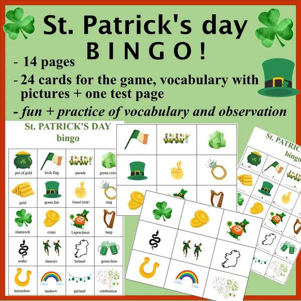 Deň svätého Patrika – Saint Patrick's Day BINGO!