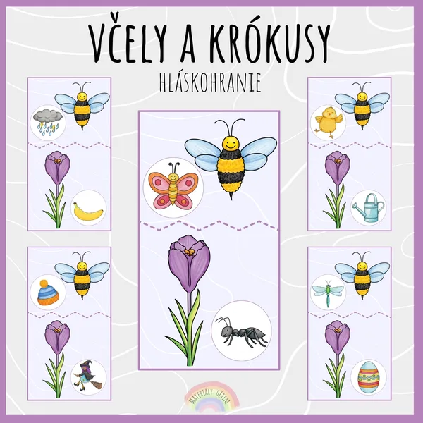 Včely a krókusy, hláskohranie