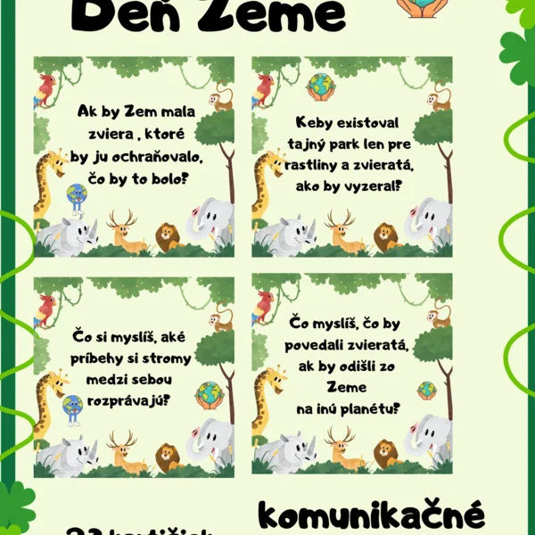 Deň Zeme - komunikačné kartičky na ranné kruhy