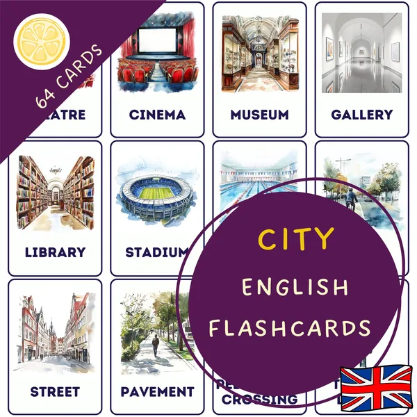 CITY | English flashcards | Obrázkové karty v angličtine
