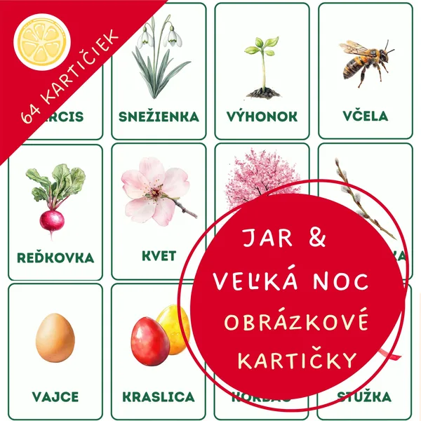 Jar a Veľká noc - obrázkové kartičky