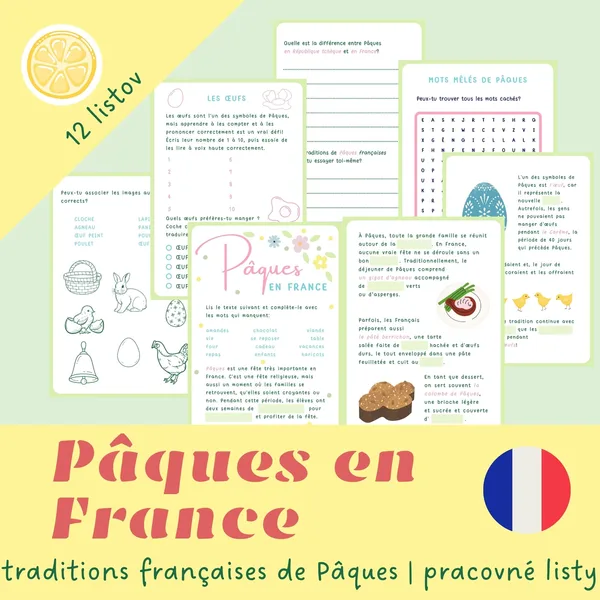 Pâques en France | francúzske Veľkonoce | pracovné listy vo francúzštine
