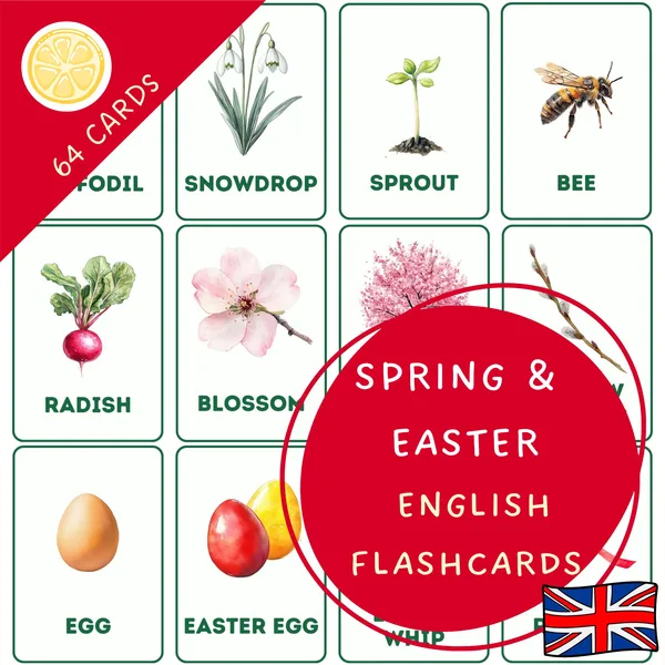 SPRING AND EASTER FLASHCARDS | obrázkové kartičky v angličtine