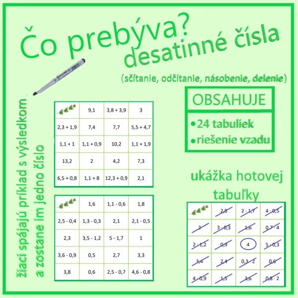 Čo prebýva - Desatinné čísla