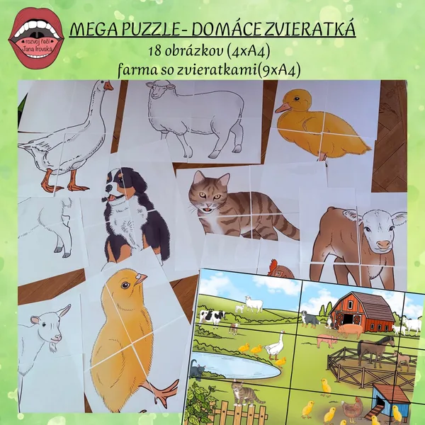 MEGA PUZZLE DOMÁCE ZVIERATKÁ