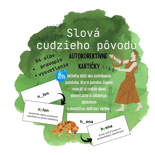 Cudzie slová - autokorektívne kartičky