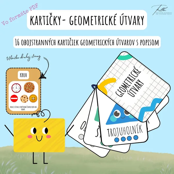 Kartičky - geometrické útvary, matematika, geometria
